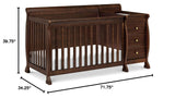 Kalani 4-in-1 Convertible Crib and Changer Combo in Espresso