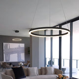 VMC31640BL Tania 24" LED Chandelier, Adjustable Suspension Fixture, Modern Circular