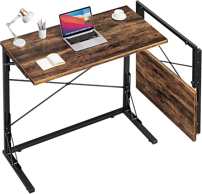 31.5" Folding Desk, Foldable TV Tray Table for Eating on Couch, Extra Large TV Dinner