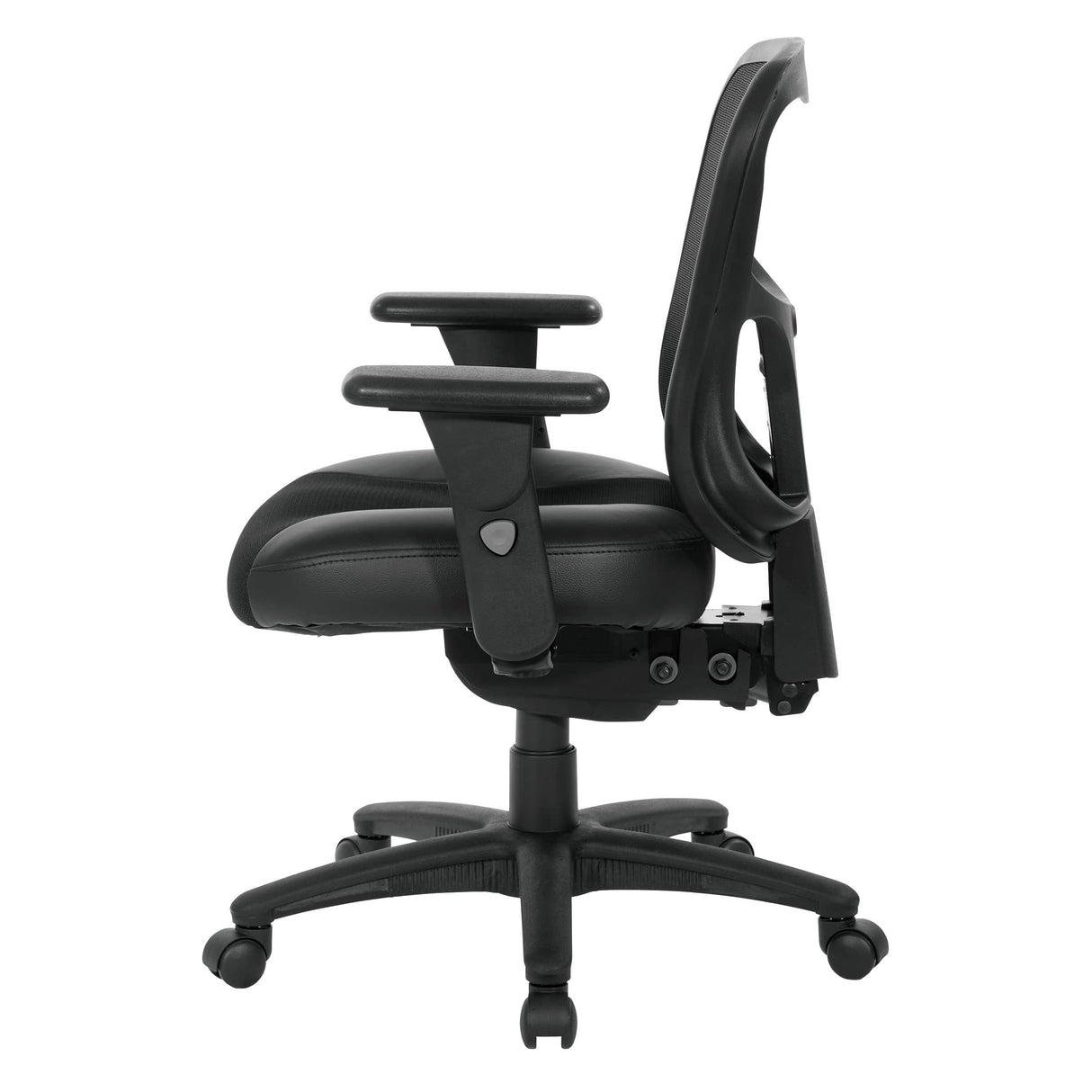 Breathable High Back Manager's Chair with Leather and Mesh Seat, Adjustable Height