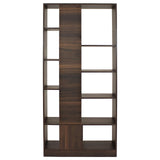 Sunnydaze Rosalee 67-Inch H 9-Tier Open-Back Bookshelf - 9 Staggered Shelves