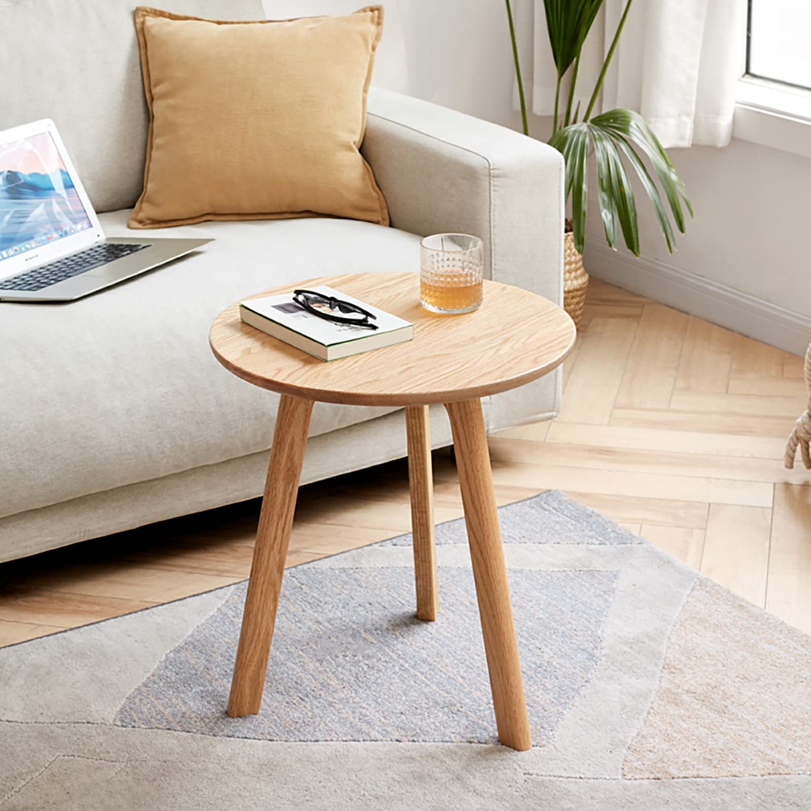 1PC Round End Table, Small Side Table, Coffee Table for Livingroom, Night Stand