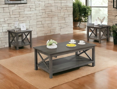 Contemporary Rectangle 3-Piece Occasional Table Set includes Lift Top Coffee Table