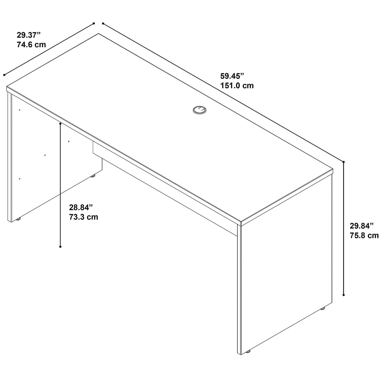 Series C Credenza Desk, Computer Table for Home or Professional Office