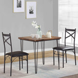 3 Piece Kitchen Dining Room Table and Chairs Set for Dinette, Breakfast Nook, Farmhouse