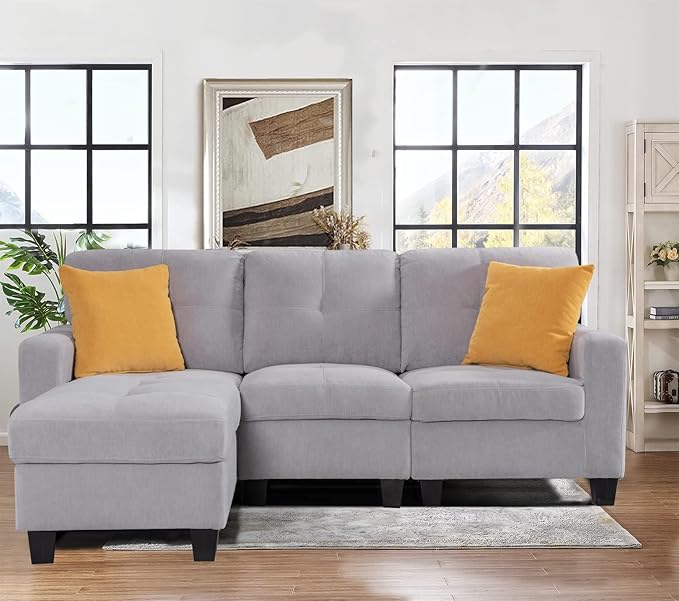 Modular Sofa Couch 4 Seat Sectional with Storage Ottoman