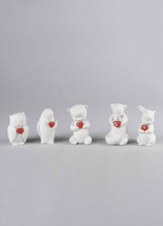 Reese-Intuitive Owl Figurine. Porcelain Love Figure.