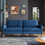 75" Blue Couch, Comfy Small Sofas, Mid Century Modern Decor Loveseat Sofa,