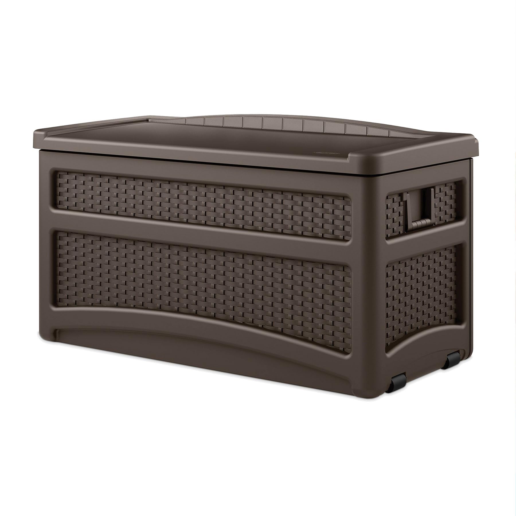 Durable 73 Gallon Outdoor Plastic Storage Chest with Handles, Wheels, and Seat for Patio