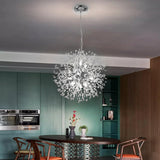 Modern Firework Chrome Crystal Chandeliers, Sputnik Dandelion Chandelier Light Fixture