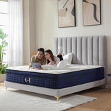 14 Inch King Mattress - Euro Top Memory Foam Hybrid Mattress with Pocket Spring for Motion Isolating