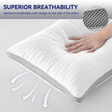 Bed Pillows for Sleeping, Queen Size Set of 2, Sandwich Mesh with Breathable Sides,