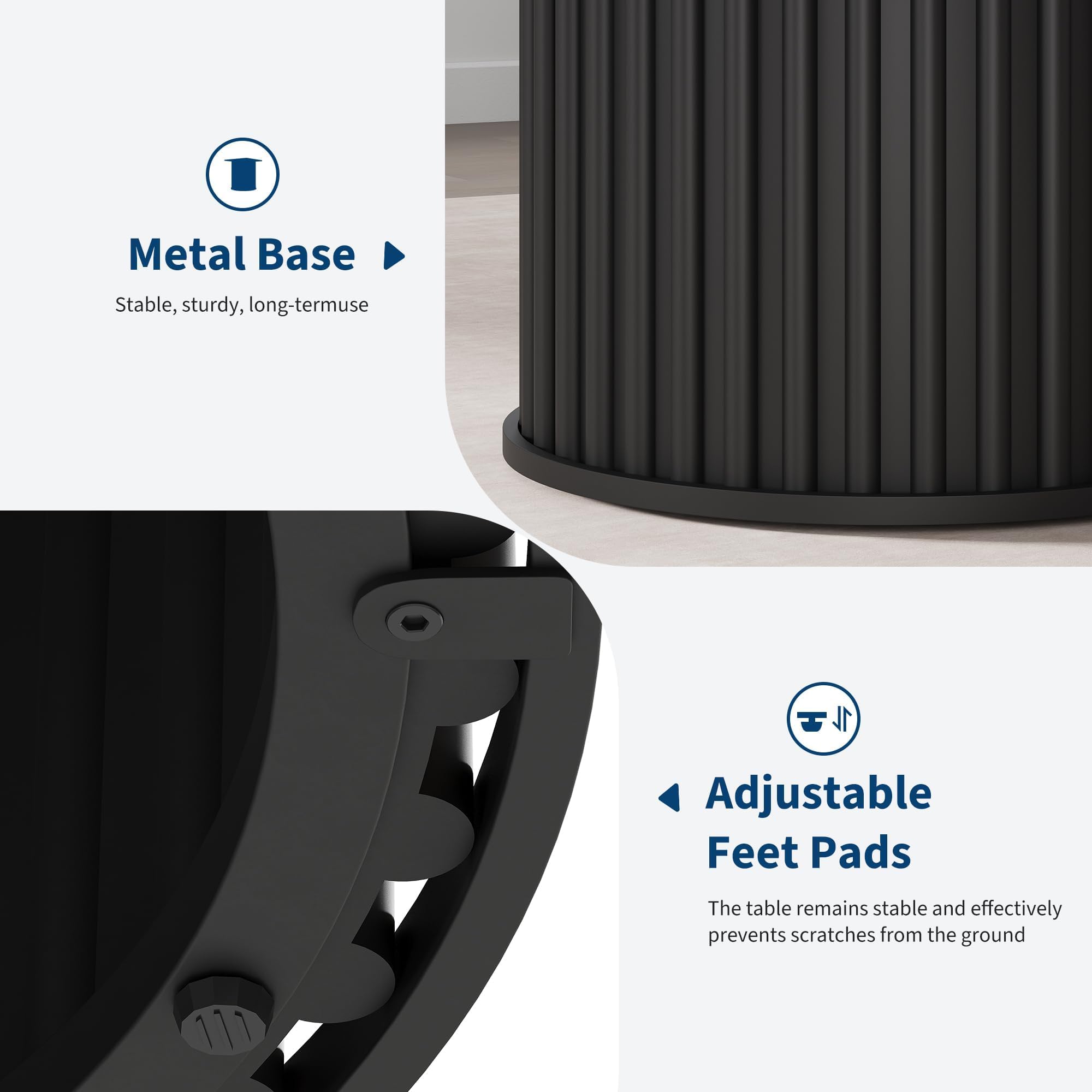 47 Inch Round Dining Table for 4-6 People