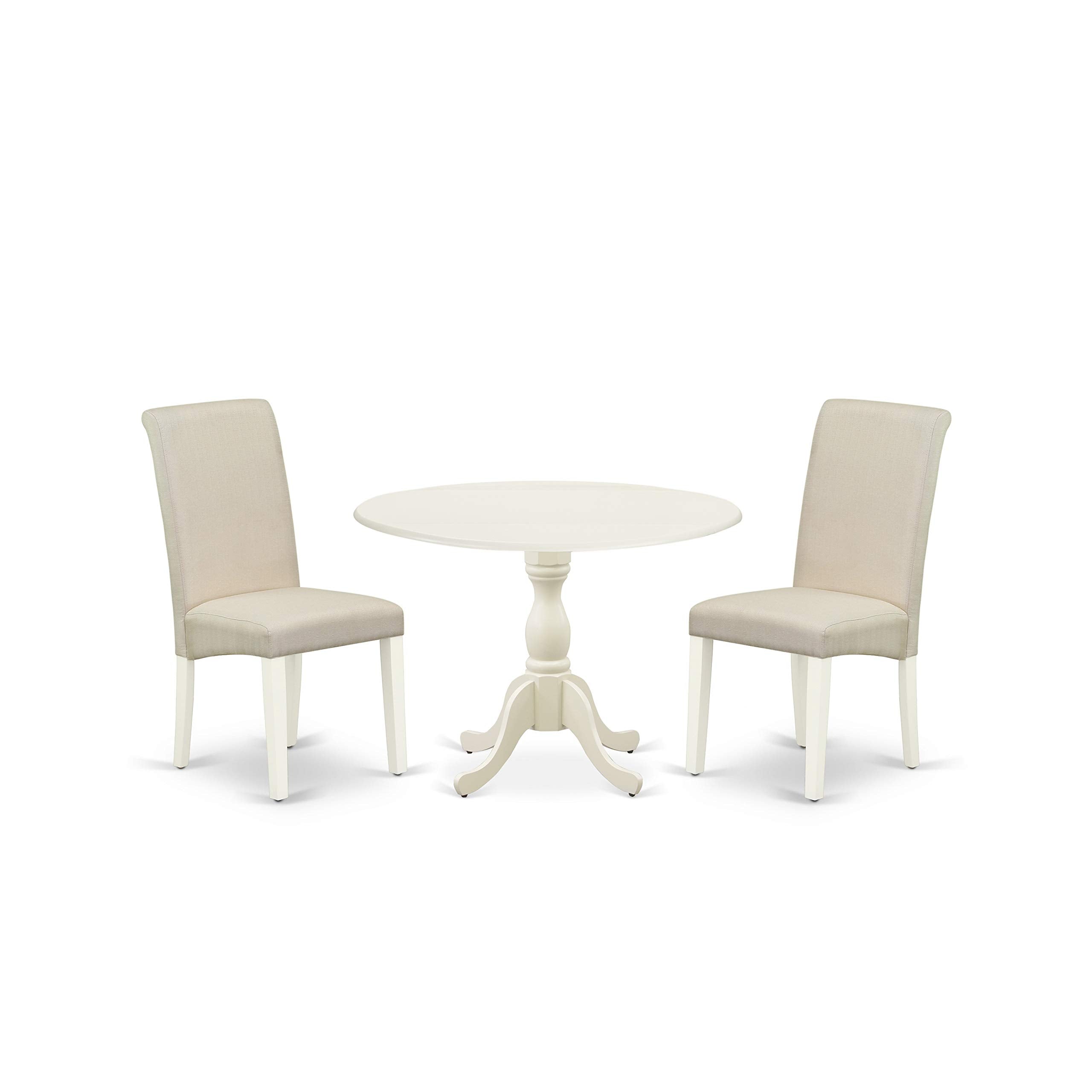 Dublin 3 Piece Kitchen Set for Small Spaces Contains a Round Dining