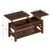 Coffee Table 47.2", 2 Way Lift Top Coffee Table with Hidden Compartment