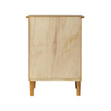 Russ Mid Century Modern 1-Drawer Solid Wood Nightstand Set, Caramel