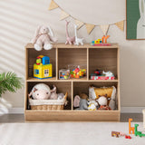 Toy Storage Organizer with Bookcase, 5-Cubby Children Bookshelf Toy Storage Cabinet