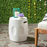 Outdoor Collection Zuri Modern Dark Grey Concrete Round Accent Table (Fully Assembled)