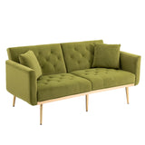 Mid-Century Modern Velvet Loveseat, Petite Accent Sofa Couch