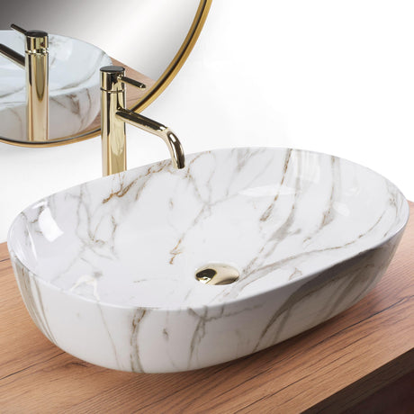 REA-U9656 Bathroom Sink Made of Ceramic Cleo 61 Shiny Aiax imitation-REA-U9656