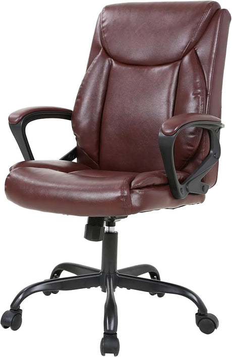 Home Office Chair Ergonomic PU Leather Desk Chair Mid Back, Swivel, and Executive