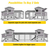 Movable Chicken Coop with Wheel and Run, Large Backyard Hen House with Nesting Box 80.6"