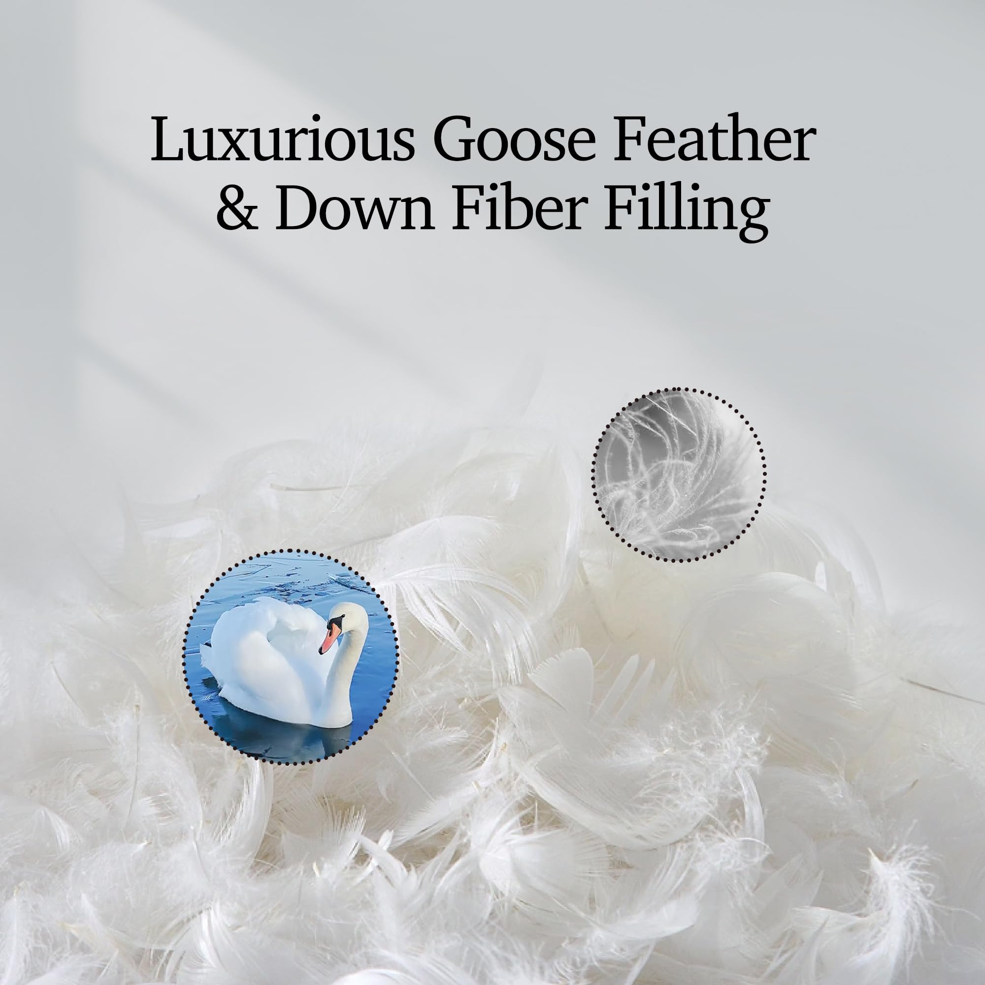 White Goose Feather Down Comforter King Size - 100% Cotton Duvet Insert