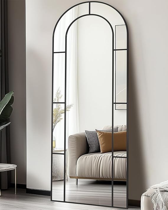32x48 Arched Black Bathroom Mirror