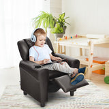 Kids Recliner Chair with Cup Holder, Toddler Furniture Children Armrest Sofa