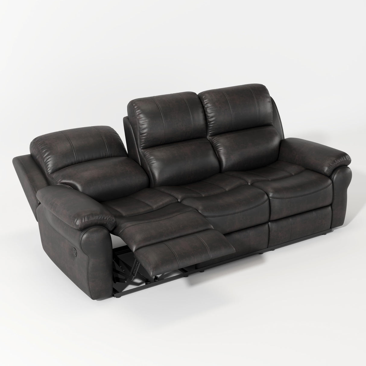 3-Seat Reclining Sofa, Power Reclining Sofa Couch with USB Button and Wireless Charger