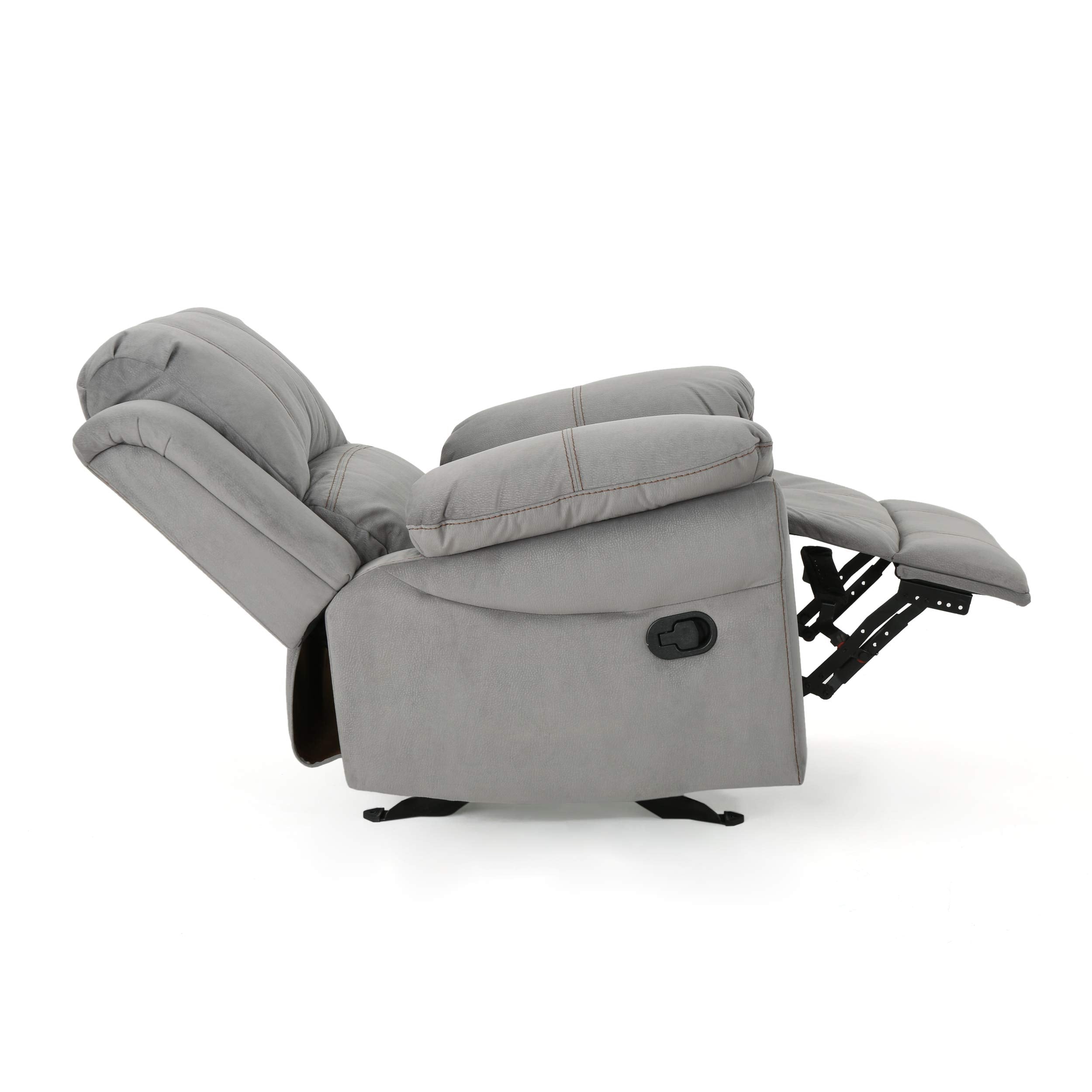 CloudHug Oversized Grey Microfiber Recliner Chair with Plush Cushioning