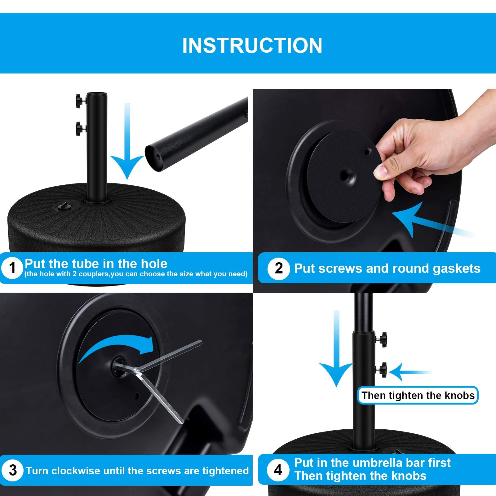 Simple Deluxe 20" Heavy Duty Patio Market Umbrella Base Stand