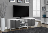 White/Grey Hollow-Core TV Console, 60-Inch