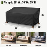 -Seater Outdoor Couch Cover Waterproof, 80 Inch Patio Furniture Cover for Sofa,