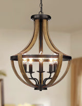 17.7" Modern Farmhouse Geometric Chandelier Light Fixture