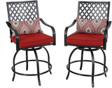 3 Piece Outdoor Bar Furniture Set, Counter Height Patio Bar Bistro Table