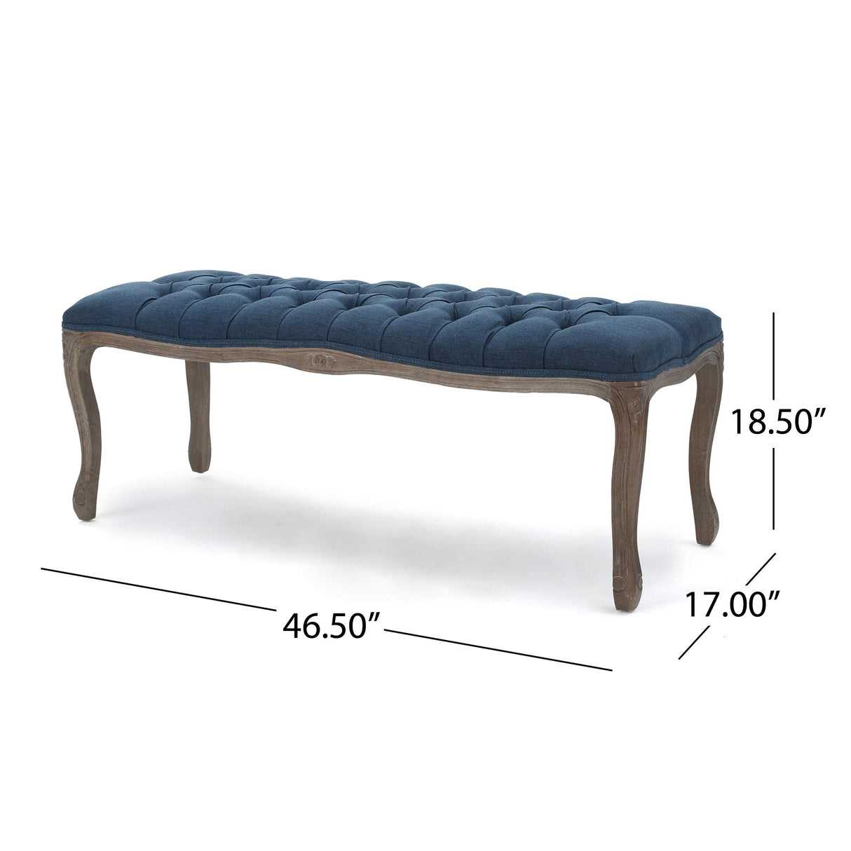 Christopher Knight Home Tassia Tufted Fabric Bench, Dark Blue