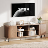 70" Fluted TV Stand with Adjustable Storage Shelves