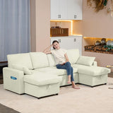 105'' Sleeper Sofa, 4-in-1 U Shaped Convertible Sofa Bed