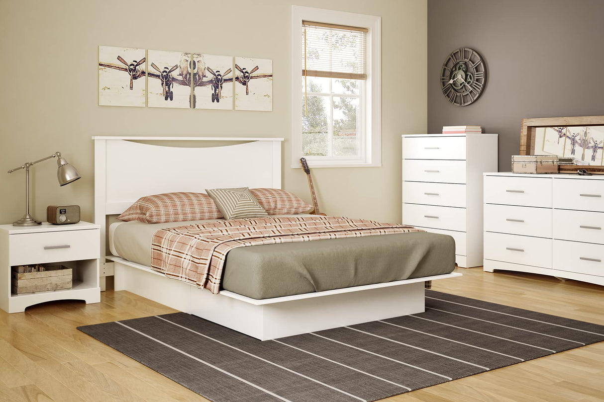 South Shore Gramercy 6-Drawer Double Dresser, 18.88"D x 51.12"W x 31.12"H, Pure White