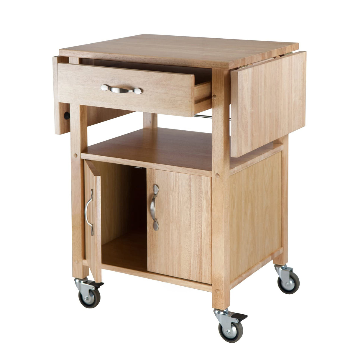 Wood Drop-Leaf Kitchen Cart