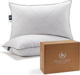 Goose Feather and Down Bed Pillows Standard Size Set of 2, Pillows for Sleeping
