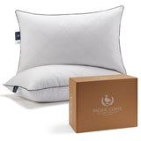 Goose Feather and Down Bed Pillows Standard Size Set of 2, Pillows for Sleeping