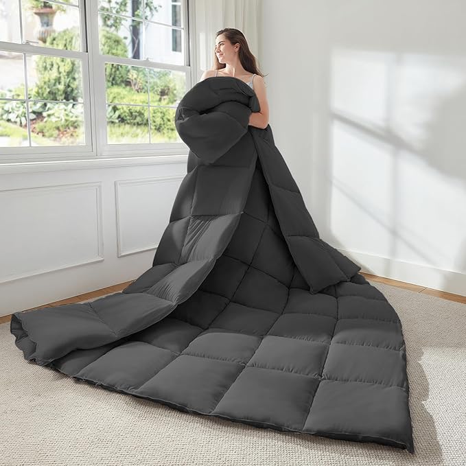 Soft Super King Comforter 120"x98", Extra Large Lightweight Quilted Down