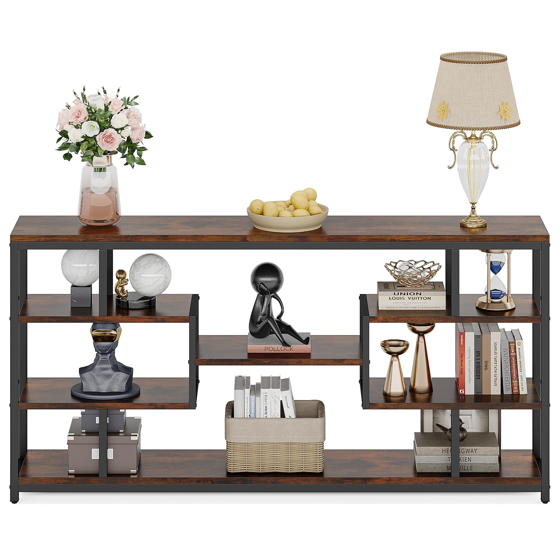 70.87" Console Tables for Living Room, 5-Tier Narrow Long Sofa Tables