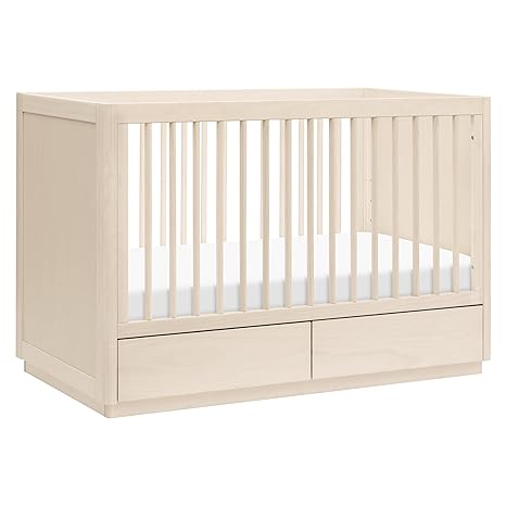 Bento 3-in-1 Convertible Storage Crib with Toddler Bed Conversion Kit in White