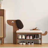 Shoe Rack Bench with Cushion, 2 Tier Shoe Bench,Wooden Shoe Rack,Shoe Storage Bench