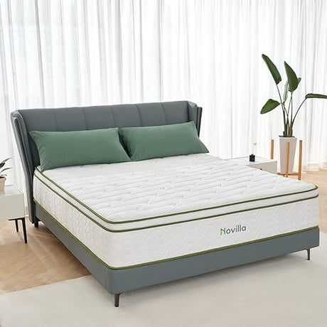 Queen Mattress, 12 Inch Hybrid Mattress with Gel Memory Foam & Pocketed Coil