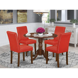 DLAB5-MAH-72 5 Piece Dinette Set for 4 Includes a Round Dining