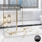 Long Gold White Marble Bath Mat,Non Slip Super Absorbent Quick Drying Bathroom Runner Rug for Floor Bathroom Bedroom Kitchen with Rubber Backing Thin Bathroom Runner